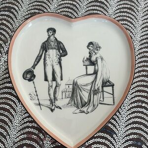 Made in Italy vintage mottahedeh design heart shape dish